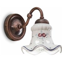 Wandlampe Metall Keramik E14 H: 17 cm Landhaus ALESSIO von Ferroluce