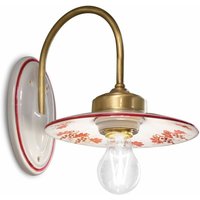 Wandlampe Metall Keramik E27 22 cm breit Landhaus Stil von Ferroluce