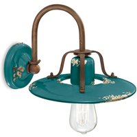 Wandlampe Metall Keramik E27 25 cm breit Vintage NICOLA von Ferroluce