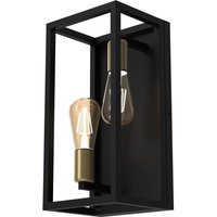 Wandlampe Metall Schwarz Antik Messing E27 2-flammig Wandlampe Metall Schwarz Antik Messing E27 2-flammig von Luminex