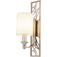 Wandlampe Metall Stoff H: 42 cm in Cremegold Weiß E14 von Maytoni