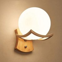 Wandlampe Moderne Glaswandlaterne Nordische Holzwandlampe Vintage Retro Treppenlampe E27 Schlafzimmerlampe Wandleselampe Nachttischlampe Dekorative