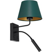 Wandlampe Petrol Gold Stoff Lesearm E27 G9 konisch Wandlampe Petrol Gold Stoff Lesearm E27 G9 konisch von Luminex