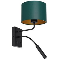 Wandlampe Petrol Gold Stoff Lesearm E27 G9 wohnlich Wandlampe Petrol Gold Stoff Lesearm E27 G9 wohnlich von Luminex