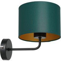 Wandlampe Petrol Gold Stoff Metall H:23 cm E27 wohnlich Wandlampe Petrol Gold Stoff Metall H:23 cm E27 wohnlich von Luminex