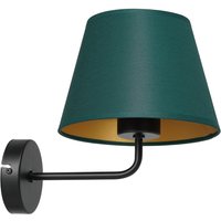 Wandlampe Petrol Gold Stoff Metall T:20 cm E27 konisch von Luminex