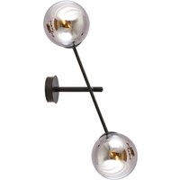 Wandlampe Rauchglas Metall H: 57 cm drehbar E14 2-flammig Wandlampe Rauchglas Metall H: 57 cm drehbar E14 2-flammig von Emibig