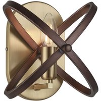 Wandlampe Rustikal B: 23 cm klein Metall in Bronze Braun von Searchlight