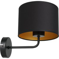 Wandlampe Schwarz Gold Stoff Metall H:23 cm wohnlich von Luminex