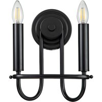 Wandlampe Schwarz Metall H: 27 cm E14 2-flammig Modern Wandlampe Schwarz Metall H: 27 cm E14 2-flammig Modern von ELSTEAD