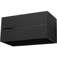 Wandlampe Schwarz Up Down B:20cm Aluminium eckig von Sollux