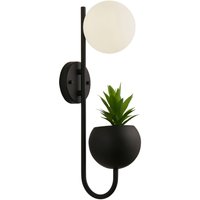 Wandlampe Schwarz Weiß G9 H: 46 cm Metall mit Topf von Searchlight