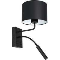 Wandlampe Schwarz Weiß Stoff Lesearm E27 G9 wohnlich Wandlampe Schwarz Weiß Stoff Lesearm E27 G9 wohnlich von Luminex