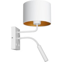 Wandlampe Weiß Gold Stoff Lesearm E27 G9 blendarm von Luminex