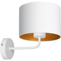 Wandlampe Weiß Gold Stoff Metall E27 H:24 cm blendarm von Luminex