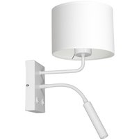 Wandlampe Weiß Stoff Lesearm E27 G9 H:38 cm blendarm von Luminex