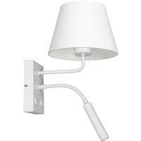Wandlampe Weiß Stoff Lesearm E27 G9 H:38 cm konisch Wandlampe Weiß Stoff Lesearm E27 G9 H:38 cm konisch von Luminex