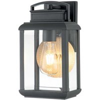 Wandlampe außen Aluminium Glas H: 30,5 cm IP44 E27 Grau von ELSTEAD