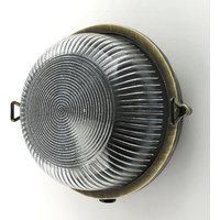 Wandlampe außen Glas Messing E27 IP64 rund D: 17,5 cm von Andromeda