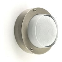 Wandlampe außen Glas Messing G9 IP64 D: 14 cm rund von Andromeda