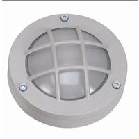 Wandlampe außen Grau Echt-Messing rund D: 14 cm IP64 von Lido