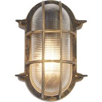 Wandlampe außen IP44 E27 in Gold Antik H: 25 cm Maritim Wandlampe außen IP44 E27 in Gold Antik H: 25 cm Maritim von Searchlight