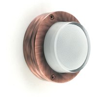 Wandlampe außen Messing Glas D: 14 cm rund IP64 G9 von Andromeda