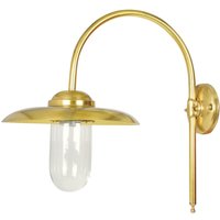 Wandlampe außen Messing Glas E27 IP44 H: 45 cm Maritim von Andromeda