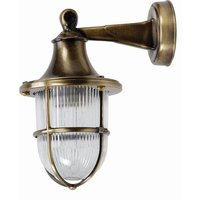 Wandlampe außen Messing Glas E27 IP64 27 cm hoch in Antik von Lido Light Fixture Man. LTD