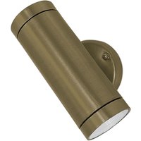Wandlampe außen Messing massiv Glas GU10 IP44 Up Down von Andromeda