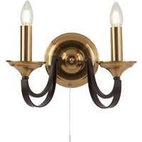 Wandlampe mit Schalter 2-flammig E14 in Bronze B: 33 cm von Searchlight