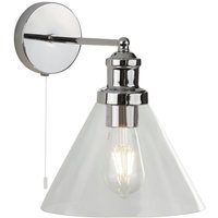 Wandlampe mit Schalter Chrom Klar E27 Glas Wandlampe mit Schalter Chrom Klar E27 Glas von Searchlight