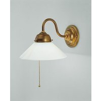 Wandlampe mit Schalter Echt-Messing Glas E27 Jugendstil von Berliner Messingleuchten GmbH