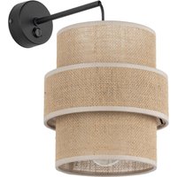 Wandlampe mit Schalter H: 33 cm Jute Metall E27 Modern von TK Lighting