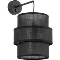 Wandlampe mit Schalter H: 33 cm Stoff Metall Schwarz E27 von TK Lighting