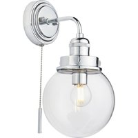 Wandlampe mit Schalter IP44 Chrom Kugelschirm Glas Metall Wandlampe mit Schalter IP44 Chrom Kugelschirm Glas Metall von Endon
