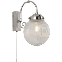 Wandlampe mit Schalter IP44 Chrom Weiß Kugelschirm Bad Wandlampe mit Schalter IP44 Chrom Weiß Kugelschirm Bad von Searchlight