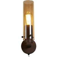 Wandlampe mit Schalter Metall Glas E27 Mokka Bernstein Wandlampe mit Schalter Metall Glas E27 Mokka Bernstein von Searchlight