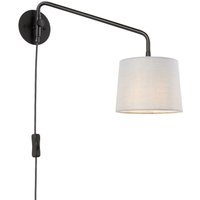 Wandlampe mit Stecker Schalter Schwenkarm 29 cm hoch von Endon