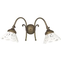 Wandlampe verstellbar B: 35 cm Keramik Messing 2-flammig E14 von Ghidini Giovanni Battista