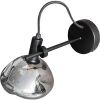 Wandleuchte Aluminium Glas Schwarz Silber E14 H:21 cm von Eco-Light