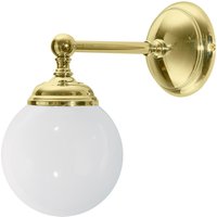 Wandleuchte Bad B: 12 cm Kugelschirm Glas Messing E14 von Giovanni Battista