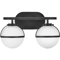 Wandleuchte Bad Metall Glas IP44 38,1 cm breit Schwarz Weiß Wandleuchte Bad Metall Glas IP44 38,1 cm breit Schwarz Weiß von ELSTEAD