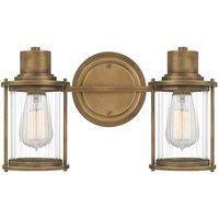 Wandleuchte Bad Vintage IP44 B: 38,1 cm Metall Glas 2x E27 von ELSTEAD