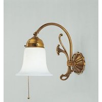 Wandleuchte Berliner Messing Glas E27 mit Zugschalter von Berliner Messingleuchten