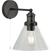 Wandleuchte E27 Schwarz Klar mit Schalter Vintage Wandleuchte E27 Schwarz Klar mit Schalter Vintage von Searchlight