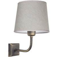 Wandleuchte E27 in Bronze matt Beige Stoff Echt-Messing von Ghidini Giovanni Battista