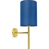 Wandleuchte E27 in Messing poliert Blau Stoff Klassisch von Ghidini Giovanni Battista