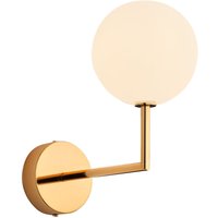 Wandleuchte Echt-Messing Glas G9 T:27,5 cm in Gold von Zaklad Wielobranzowy Export-Import-Jupiter