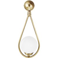 Wandleuchte Jugendstil H: 44 cm Messing Glas in Bronze Weiß von Ghidini Giovanni Battista